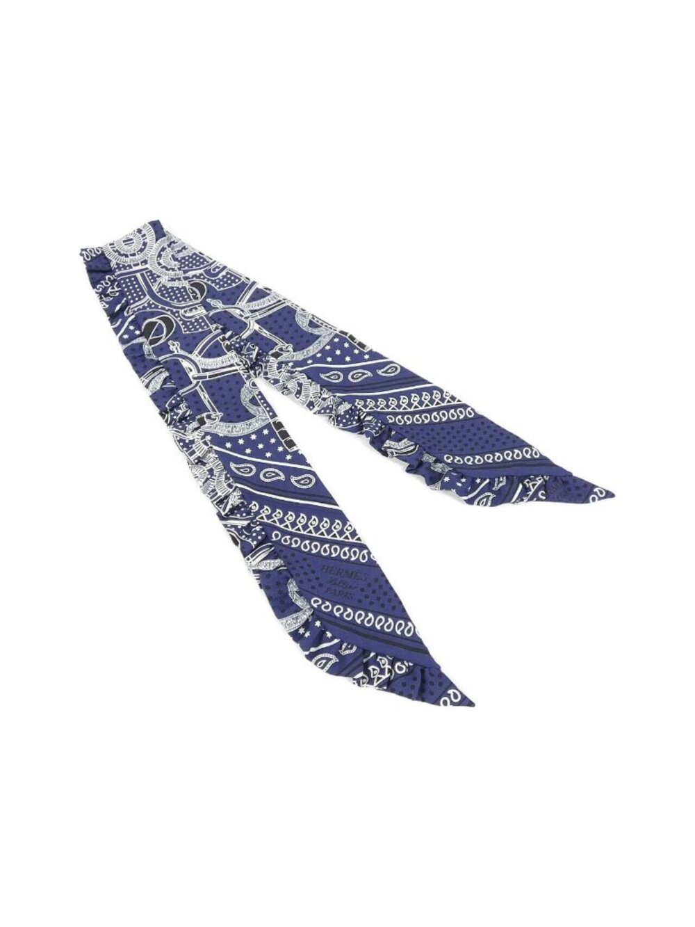 Hermes Eperon D'or Bandana Twilly Frill Scarf